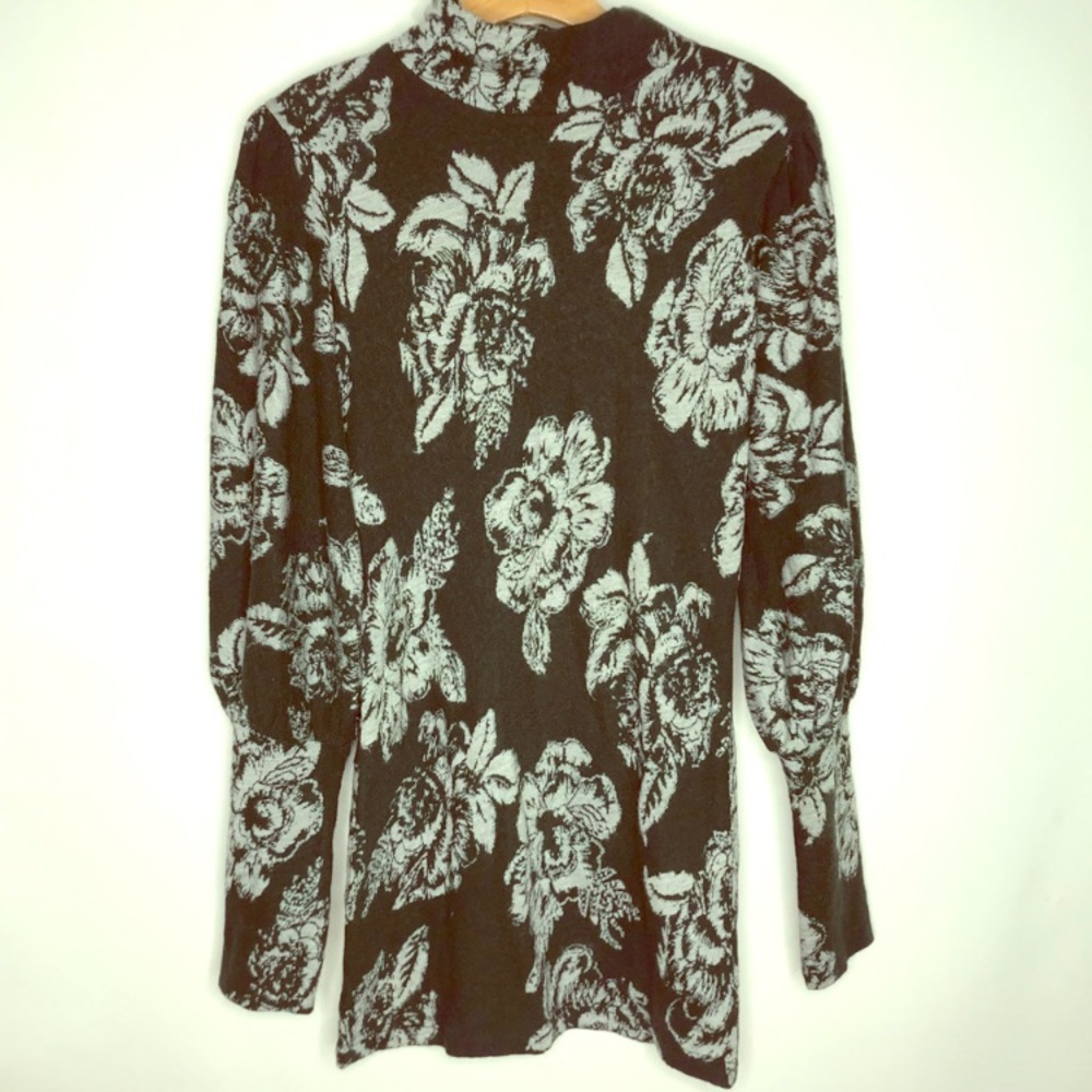 Free People | Green Floral Farrah Wool Blend Dress